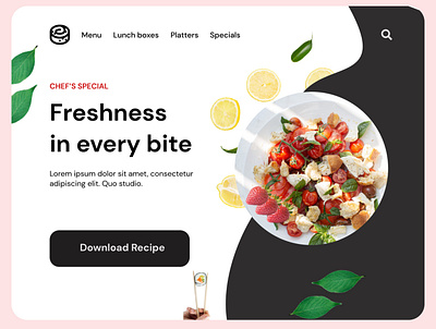 Food Website Template Design design designer food freshness graphic design illustration lunch special template ui website websitetemplate