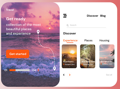 Travel Website Template blog design designer discover distance graphic design hotel illustration royal template travel ui website