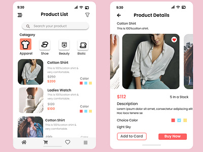 Clothing E-Commerce  App Design