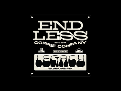 Endless Coffee co Batch #1 coffee coffee bag design graphic design logo print type typography