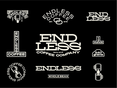 Endless Coffee co Identity coffee design graphic design logo print type typography