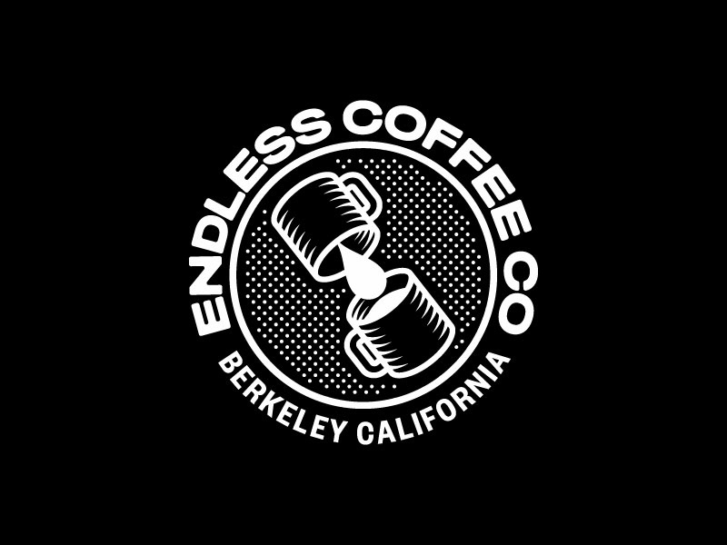 Endless Coffee co coffee shirt icon branding vector illustration process logo type typography graphic design design