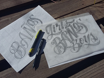 Bocetos "Girls Boys" - Sketch boys calligraphy craftbeer design girls letter lettering letters pencil sketch
