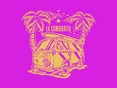 Ilustration "La Combirrita" beach branding color combi design draw graphic illustration logo vector
