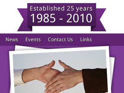 Banner and nav purple web site