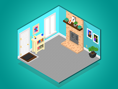 Isometric Living Room hexel isometric living room pixels