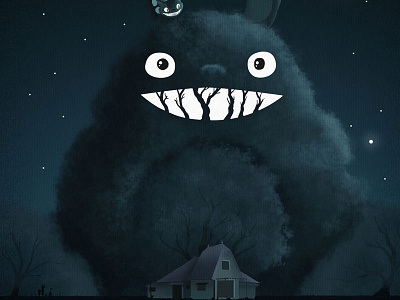 My Neighbour Totoro - Redux dark ghibli illustration my neighbour totoro