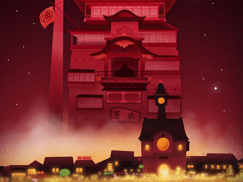Spirited Away spirited away ghibli poster illustration