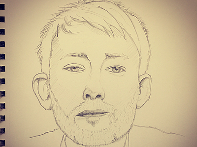 Thom Yorke drawing pencil radiohead sketch thom yorke