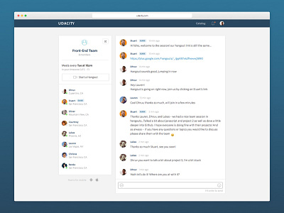Udacity Teams chat learning messaging programming student study team teams ui ux web