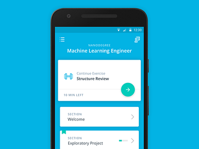 Mobile Exploration android app card education exercises learning material design mobile mobile learning ui ux