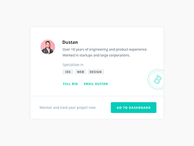 Specialist Card card flow freelance marketplace profile project proposal ui