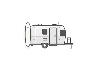 Airstream airstream cars graphics illustrations surf surfboard trailer