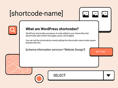 Wordpress Shortcode Illustration browser design illustration sketch wordpress