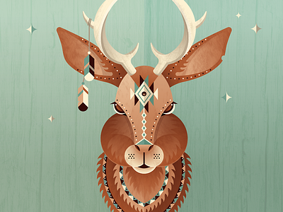 Jackalope antlers deer illustration jackalope skillshare