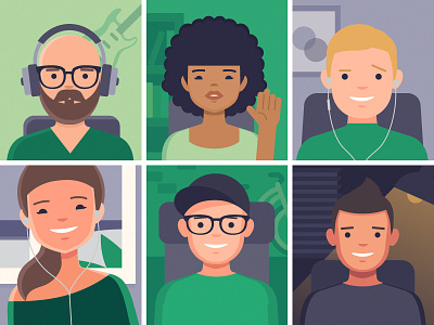 Syncing company culture as a remote team call employees illustration people remote team