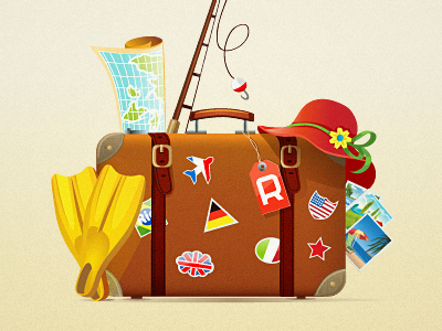 Around the World case illustration tourism vector