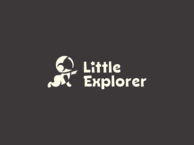 Little Explorer astronaut baby brand branding design explorer helmet identity logo logo design mark negative space symbol toys typography