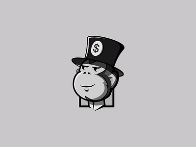 Monkey Black & White betting brand bw casino identity logo design logomark money monkey