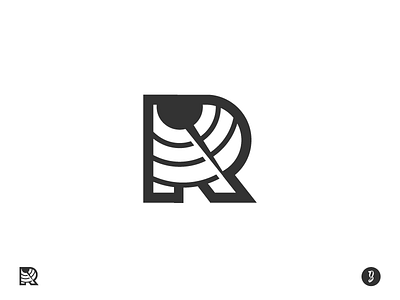 R + Radar logo design logomark r radar symbol