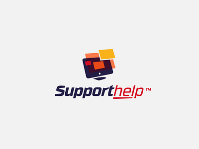 Support Help computer desktop logo design tech