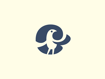 Bird + G bird branding capital letter logo design mark negative space