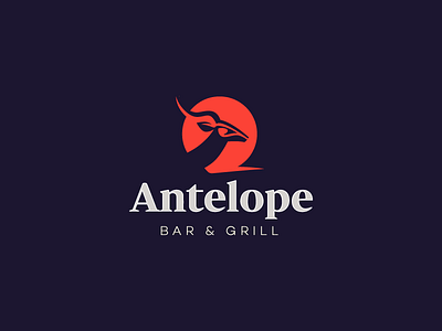 Antelope Bar & Grill 2 animal antelope branding design exercises llustrator logo design mark