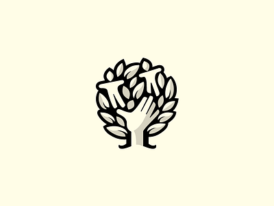 Tree brand children education hand illustration leaves logo mark school symbol tree