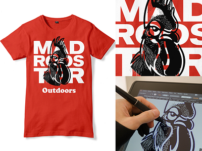 Mad Rooster Outdoors adventure animal brand design exercises identity illustration outdoors rooster symbol tshirt tshirt art tshirt design tshirtdesign tshirts typography