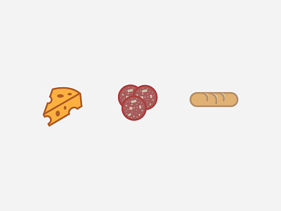 Charcuterie appetizer bread charcuterie cheese dinner flat food icons illustration meat party salami