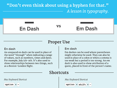 En Dash vs Em Dash em dash en dash graphic typography