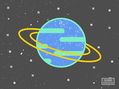 Planet - 5/100 100daysofai illustration planet space stars the100dayproject
