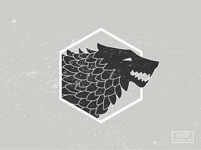 9/100 - Winter is Coming 100daysofai direwolf game of thrones illustration the100dayproject