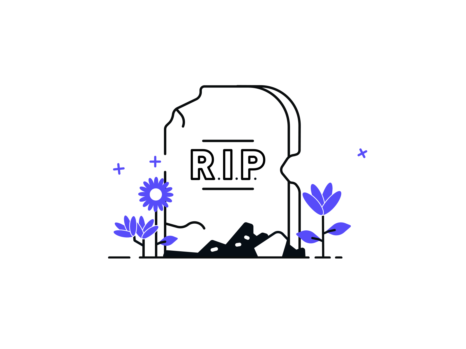 R.I.P. adobe after effects adobe illustrator animation flowers graveyard halloween headstone illustration rest in peace spooky the zebra tombstone