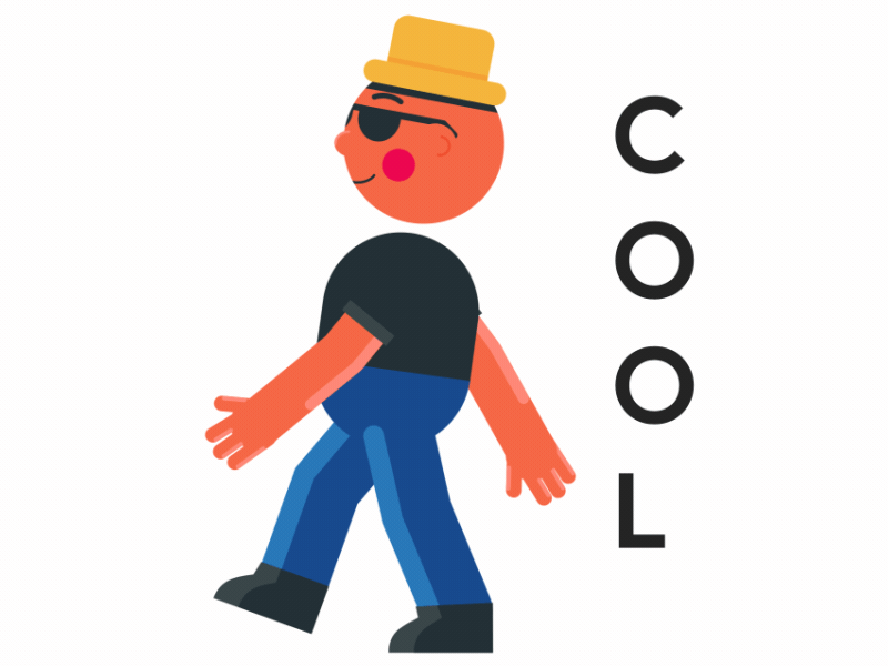 Double Walking after effects animation character animation colors cool cool walking double walking glasses hat motion sticker walking cycle