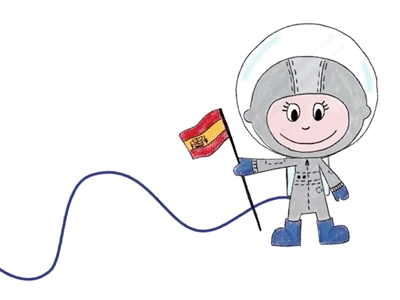 Astronaut animated animation art astronaut baby branding cute design flag flat gif identity illustration minimal motion procreate space spain web website