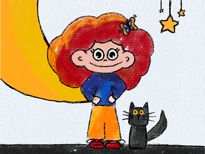 Procreate daily cat girl illustration procreate trying