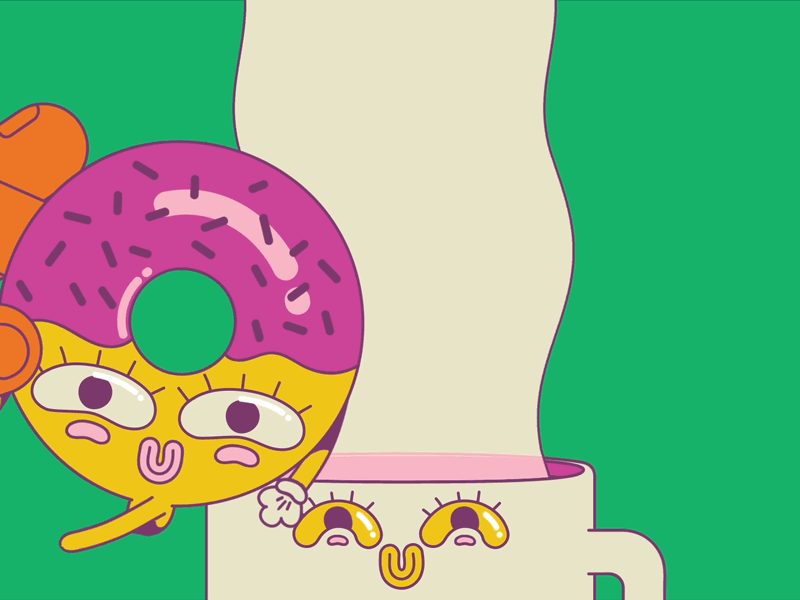 #Fears animation illustration character design coffee deep thoughts donut fears penis