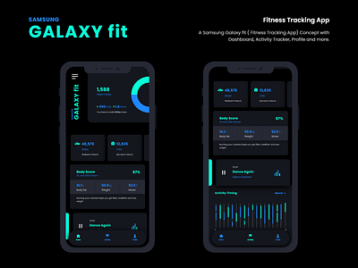 Fitness Tracker UI Design app art branding design fitness app flat icon minimal samsung tracker typography ui ux web zoho