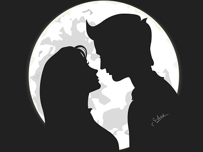 Moon Love art couplegoals design illustration love