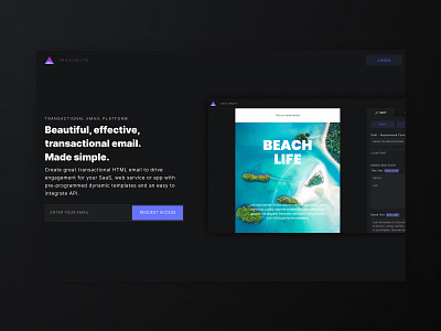 Transmute Email - Landing Page