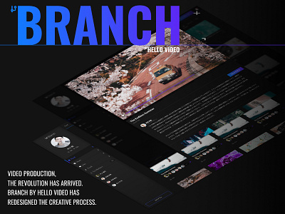 Branch - Key Visuals dark ui platform social ui design video videoplayer web design