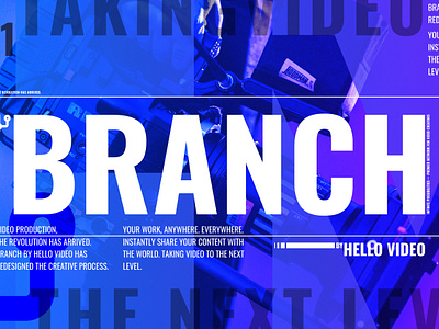 Branch - Exploration blue branding typography video app