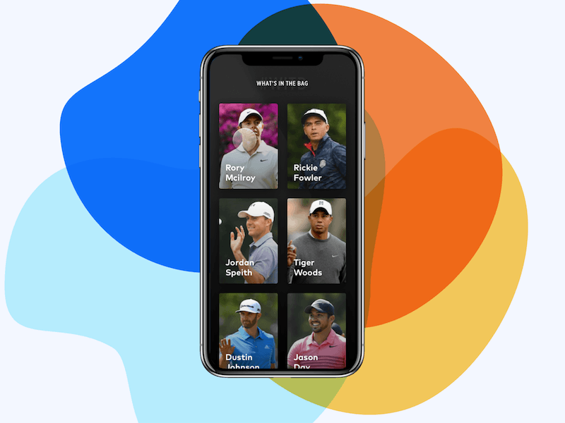 Golf WRX - What's in the bag concept app motion interface iphone x ios ux ui dark framer gif interaction animation