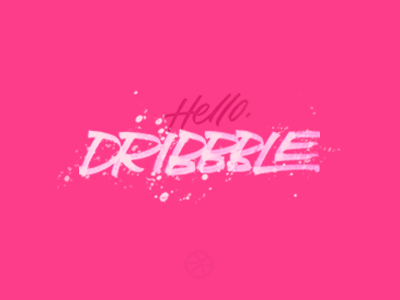 Hello Dribbble Debut hand lettering ink photoshop type typography
