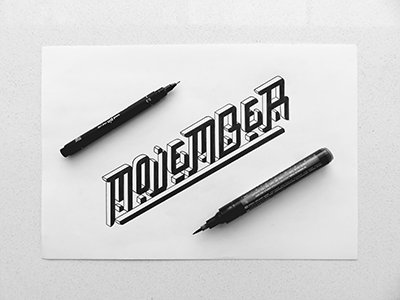 Movember brush type custom type lettering logo logotype type typography