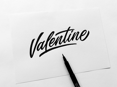 Valentine brush type calligraphy custom type lettering logo logotype type typography