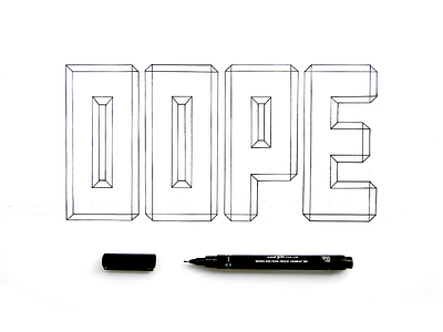 D O P E brush calligraphy flow hand lettering lettering script typography