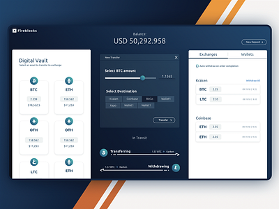 Fireblocks transfer screen design