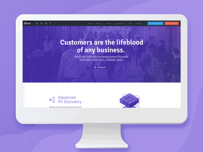 Web design - BigID homepage gif graphic design homepage ui ux design web drsign website
